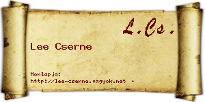 Lee Cserne névjegykártya